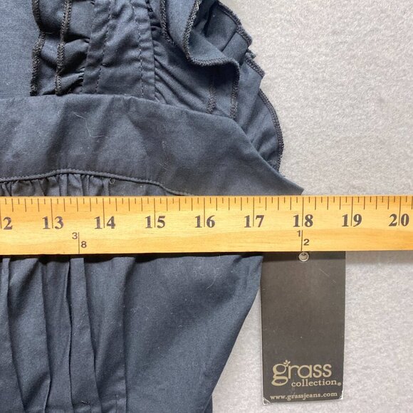 Grass Collection Dress Womens Medium Black Sleeveless Ruffle Pleated - Picture 6 of 10